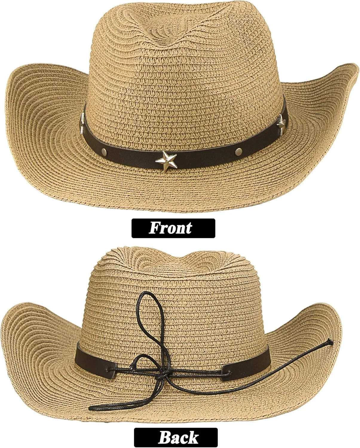 Straw Cowboy Hats for Toddler Girls Boys Summer Sun Hat Belt Buckle Cowgirl Western-Hat for Kid 2-4 Years
