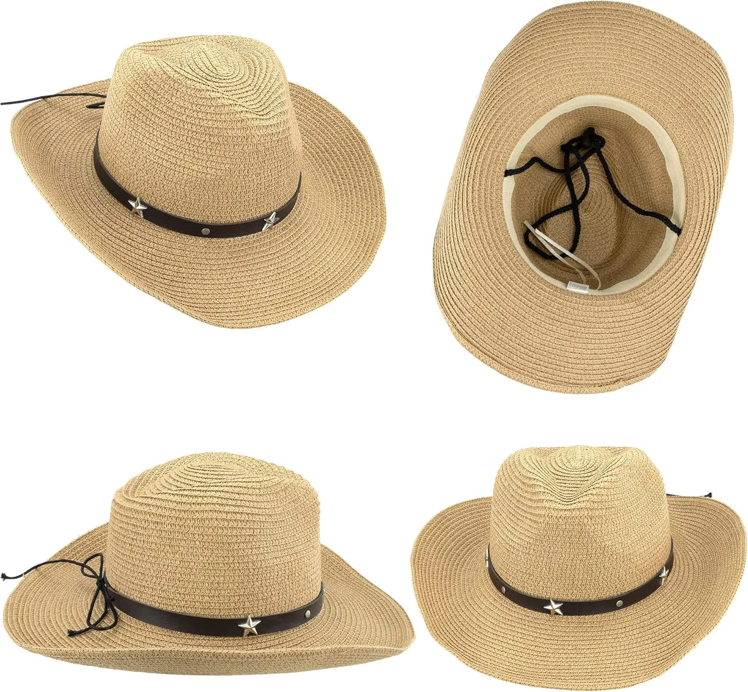 Straw Western Cowboy Hat for Toddler Girls Boys Summer Sun Hat Western Cowgirl for Kids 2-9Yrs