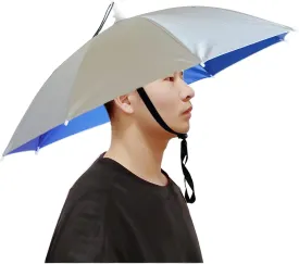 Umbrella Hat, 25 Inch Fishing Cap, Hands Free Elastic Folding Compact UV & Rain Protection Headwear