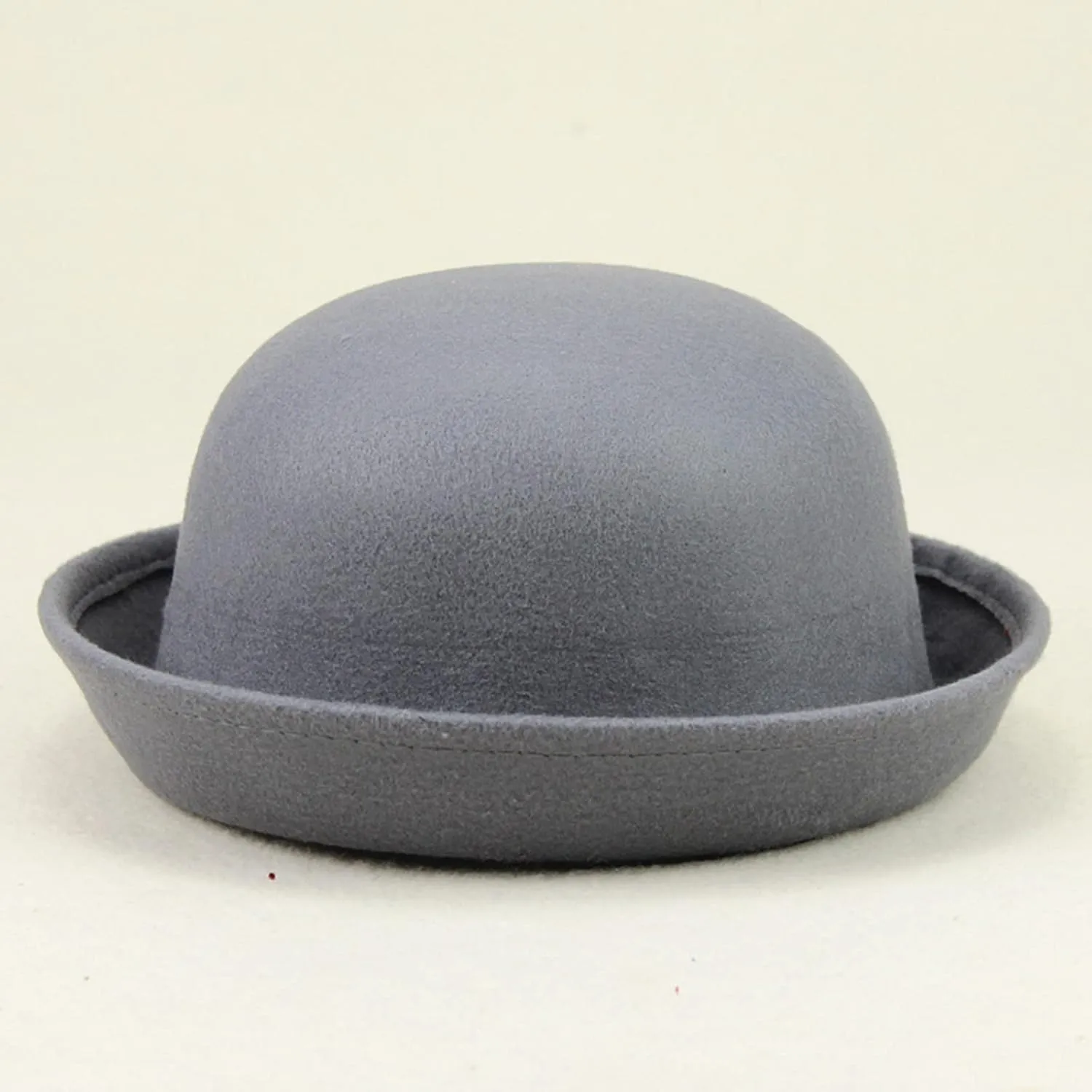 Women Felt Hat, Bucket Hat, Adjustable Vintage Bowler Suede Wool Hat with Bowknot Fall Bell Round Cap