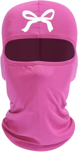Women's Bow Print Balaclava Ski Mask Stylish Balaclava Face Mask Lightweight Ski Mask and Neck Gaiter for Outdoor Sports