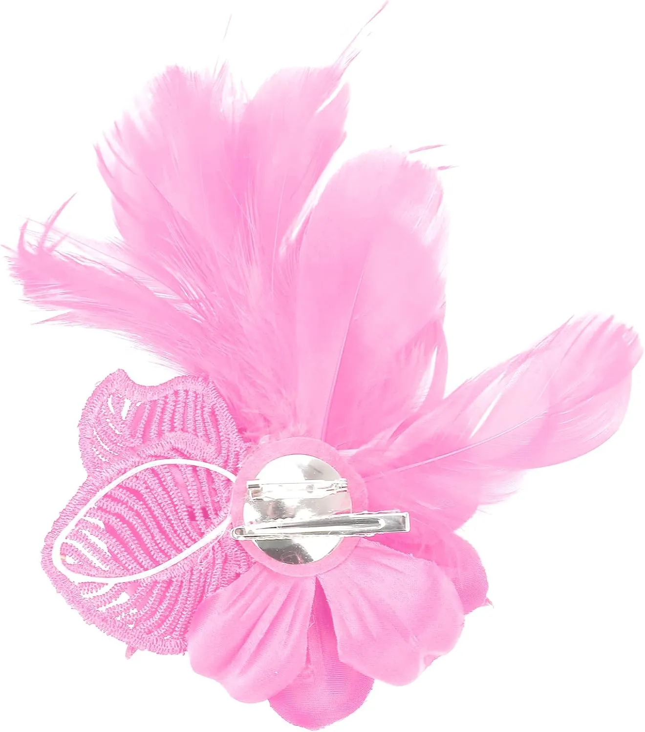 Women's Fascinator Feather Flower Pin Brooch Corsage Bridal Hairband Derby Hat Cocktail Party Wedding