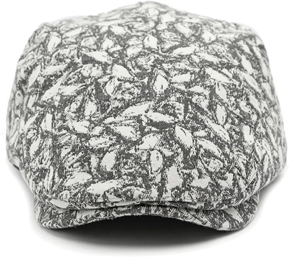 Womens Leopard Print Beret Hat Retro Newsboy Ivy Cap Cabbie Flat Cap