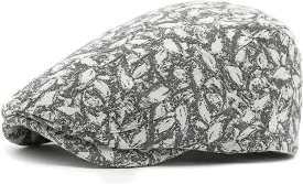 Womens Leopard Print Beret Hat Retro Newsboy Ivy Cap Cabbie Flat Cap