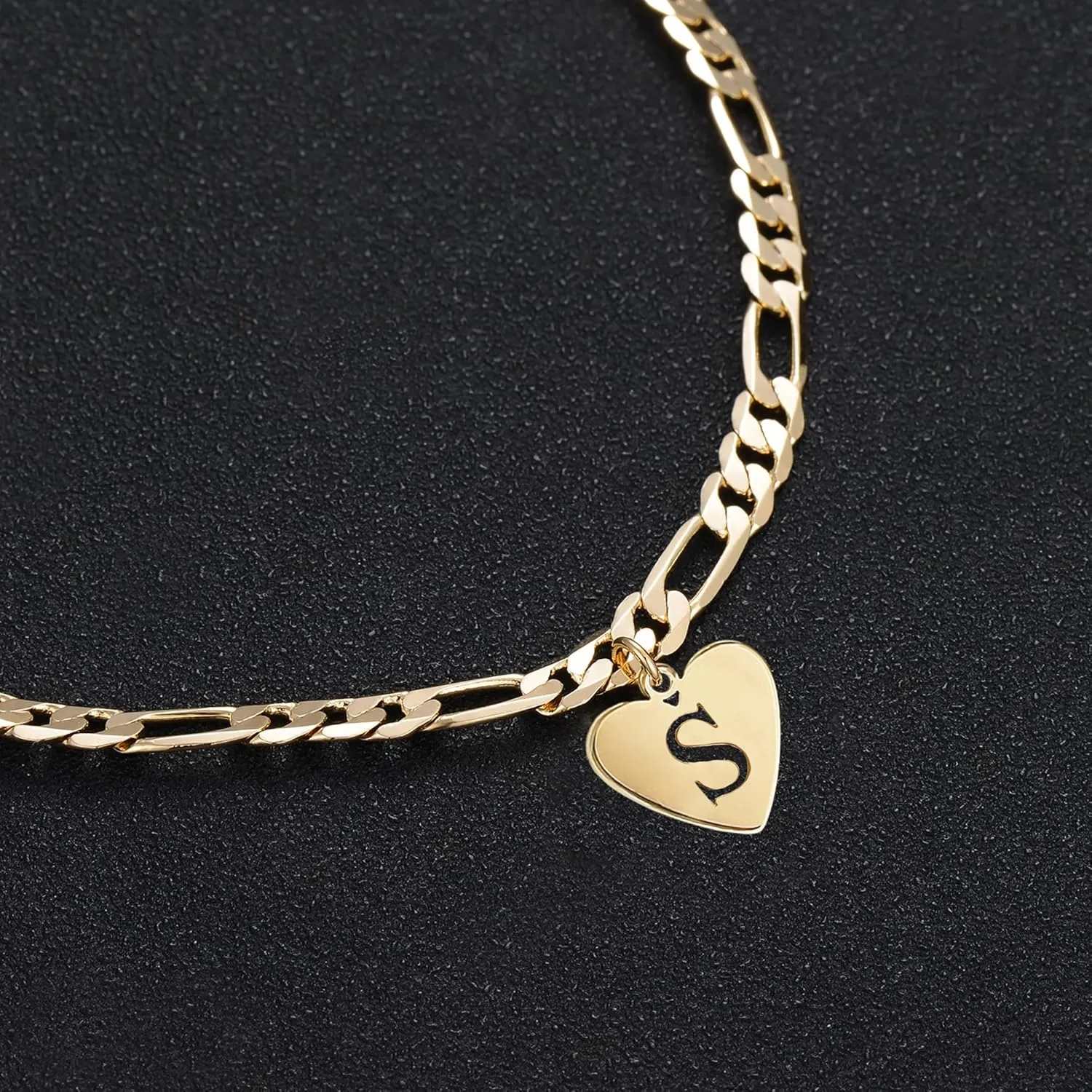 YANODA Initial Ankle Bracelets for Women, Layered Gold Anklets for Women 14k Real Gold Filled Figaro Letter Anklets for women waterproof Summer Jewelry Personalized Gifts for Women